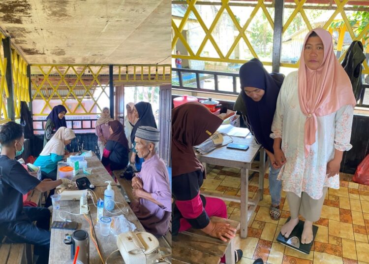 Tenaga Kesehatan (Nakes) Puskesmas Bula memberikan pelayanan kesehatan gratis kepada pengunjung Pantai Gumumae Bula. (Dok : Puskesmas Bula)