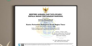 Kantor Pertanahan SBT Dapat Penghargaan dari Menteri ATR/BPN