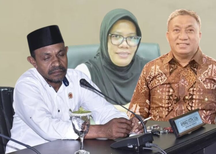 Anggota DPRD SBT Ahmad Voth (Kiri), Plt Kepala Dinkes SBT Punira Kilwalaga (Tengah) dan Kepala Inspektorat SBT M. Iksan Keliwooy. (Dok : Pribadi)