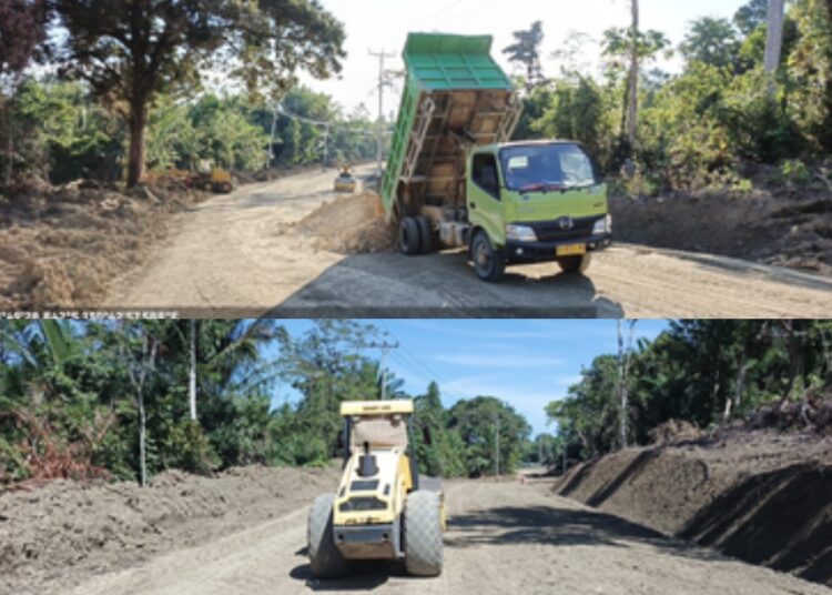 Pekerjaan jalan Airnanang-Kota Baru, Kabupaten SBT (Dok : Ist)