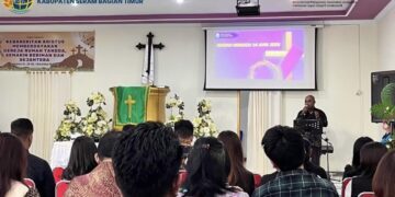 Pertanahan SBT Sosialisasi Alih Sertifikat Elektronik kepada Jemaat Gereja Sinar Kasih Bula