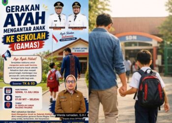 Dinas P2KB SBT Gencarkan Program Gerakan Ayah Mengantar Anak ke Sekolah