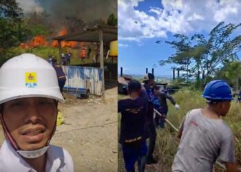 PLN ULP Bula Apresiasi Gerak Cepat Damkar dan Polres SBT Padamkan Api di Sekitar PLTD