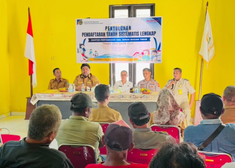 Kantor Pertanahan Kabupaten Seram Bagian Timur (SBT) melakukan kegiatan penyuluhan program Pendaftaran Tanah Sistematis Lengkap (PTSL) tahun 2026 di Kecamatan Bula Barat (Dok : Ist)