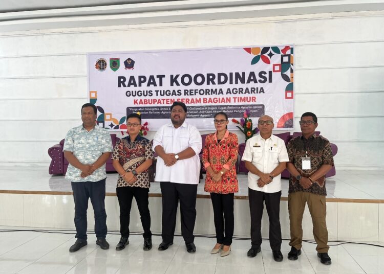 Kantor Pertanahan Kabupaten Seram Bagian Timur (SBT) menggelar rapat Gugus Tugas Reforma Agraria (GTRA) di Aula Hotet Mutiara Bula pada Rabu (15/07/2026).