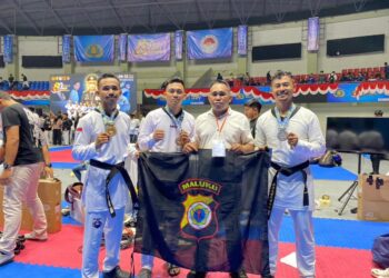 Ikut Kejurnas Taekwondo Kapolri Cup, Satu Personil Polres SBT Raih Medali Emas