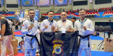 Ikut Kejurnas Taekwondo Kapolri Cup, Satu Personil Polres SBT Raih Medali Emas