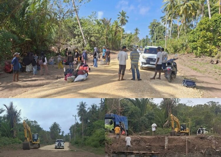 Masyarakat yang sedang menikmati akses Bula - Sumbawa, Kecamatan Kilmury tiba di tempat jangkauan mobil penumpang (Dok : Ist)